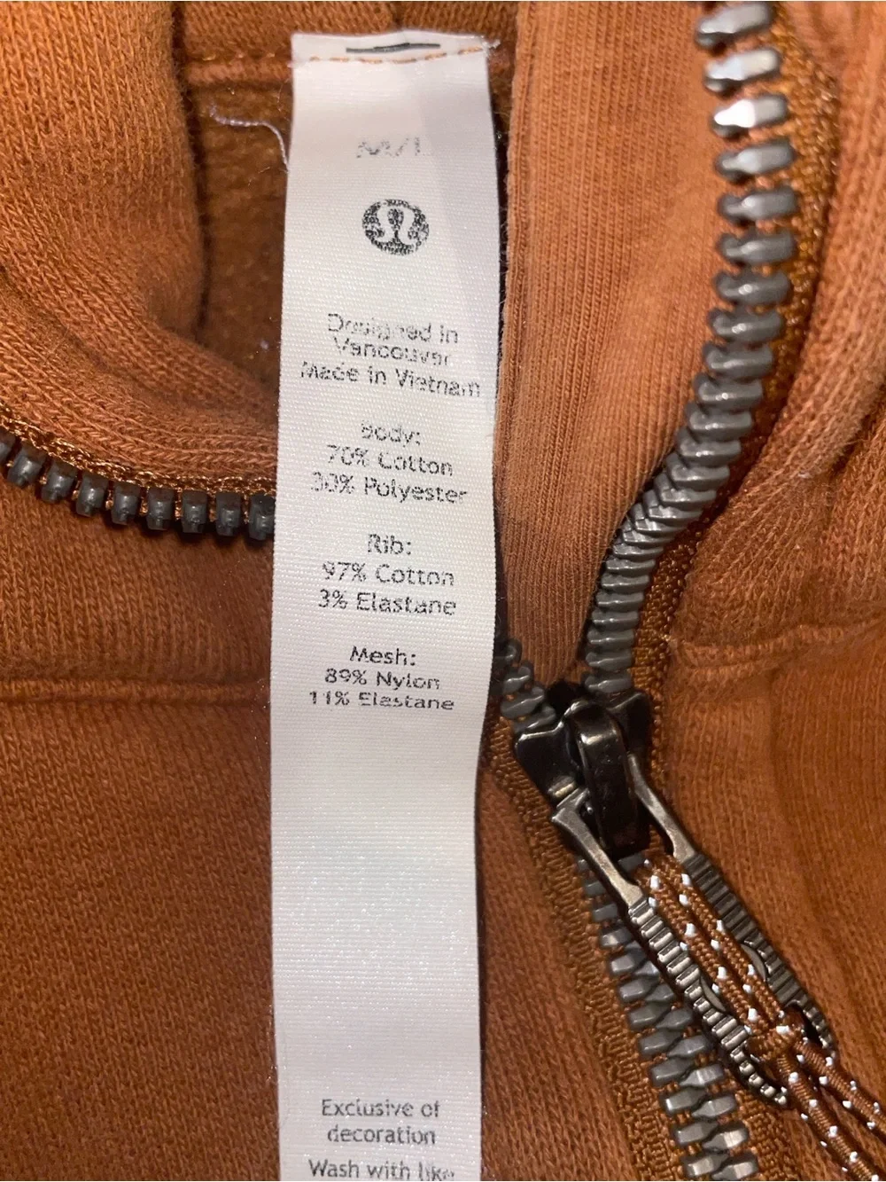 lululemon athletica Cropped Half-Zip Hoodie in Rusty Brown - Picture 2 of 3